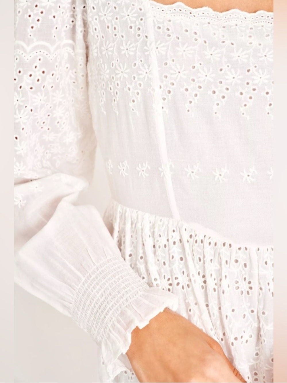 LoveShackFancy Preslina Dress True White Size 2 NWT - Picture 3 of 9